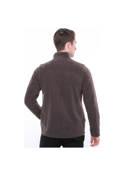 Uniprom Erkek Normal Kesim Dik Yaka Yarım Fermuarlı Polar Sweatshirt Füme