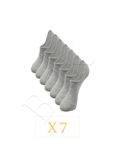 Bgk Unisex 7'li Görünmez Spor Ayakkabı Çorabı Gri