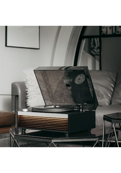 Hym s Lumi Dahili Bluetooth Hoparlörlü Işıklı Retro Pikap Plakçalar Aux, Rca Çıkışlı All-in-