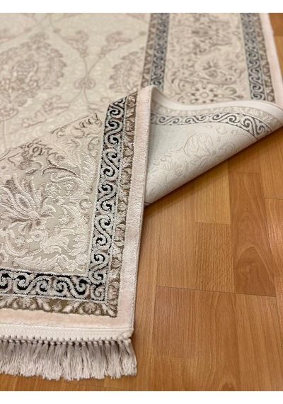 Simetri Desenli Modern 200 X 300 Bambu Yün Halı Bej