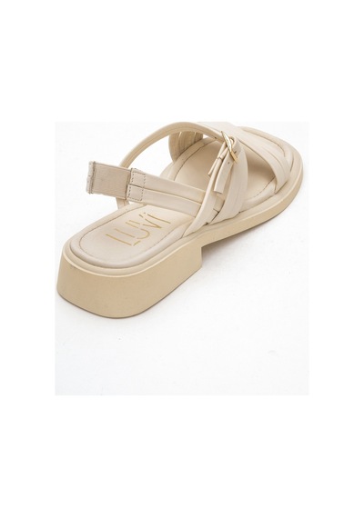 Luvishoes Luvi Shoes Cesar Bej Hakiki Deri Kadın Sandalet Bej
