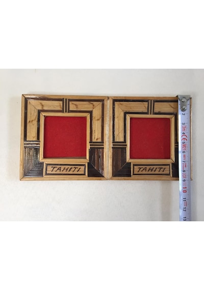 Çiftli Bambu Fotoğraf Çerçevesi 4,5x4,5 Cm