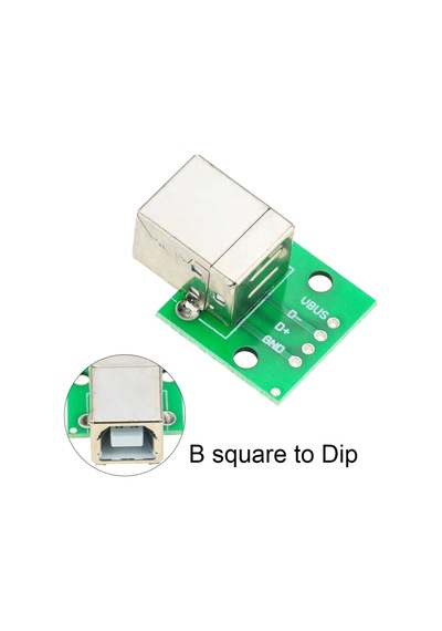Usb Type B To Dip Çevirici Pcb Usb Haberleşme Deney Prototip 5v Usb Pinlerine Kolay Erişim Kartı
