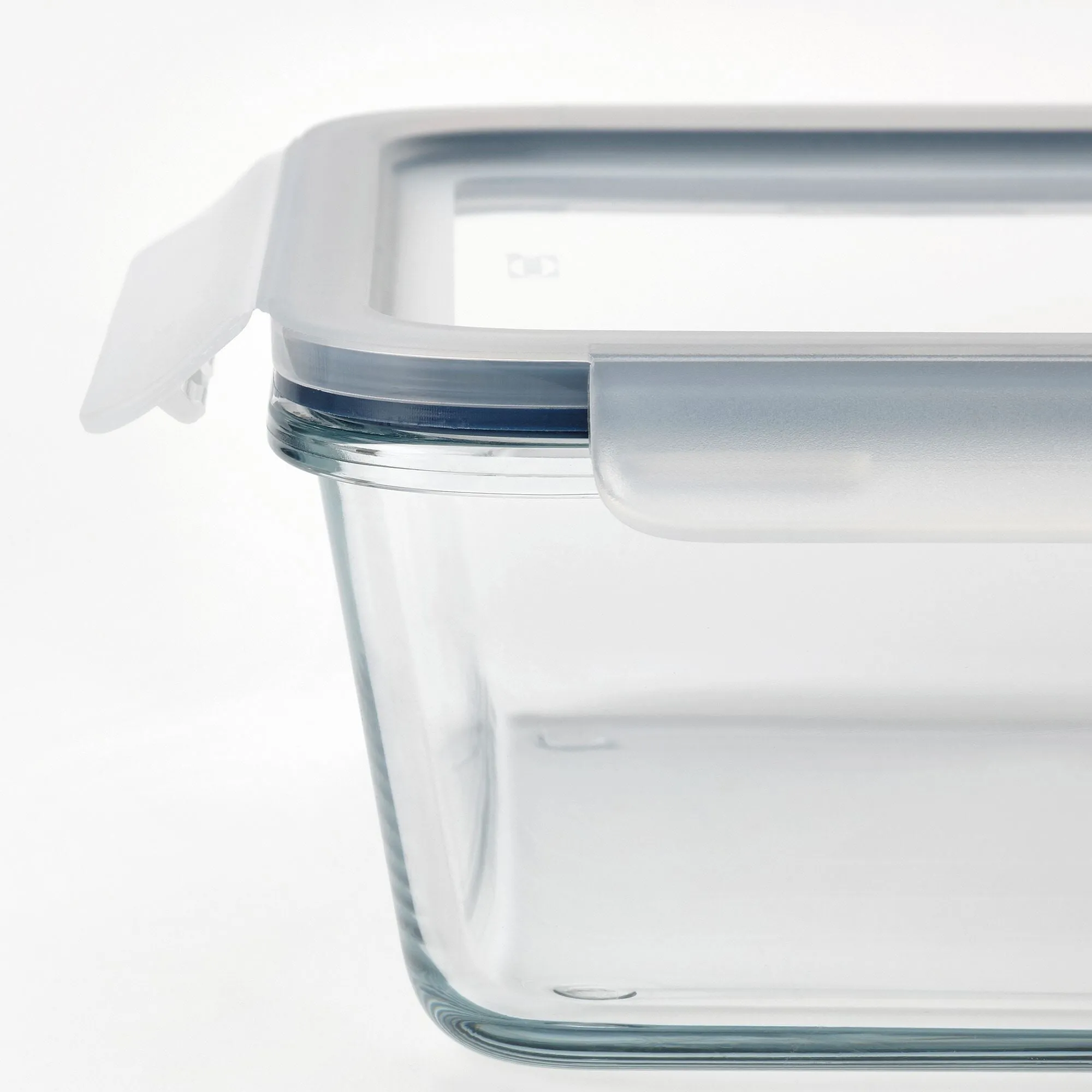 Trev Kapaklı Cam Saklama Kabı , Cam-plastik, 600 Ml, Kare