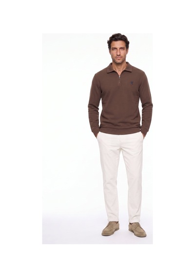 Fabrika Kahverengi Erkek Sweatshirt F6wm-swt 2253 Açık Kahverengi