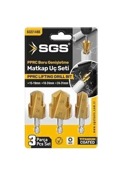 Sgs1486 - Pprc Boru Genişletme Matkap Ucu Seti 15-19/18-24/24-31mm