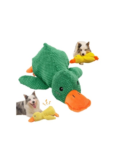 Köpek Oyuncağı Sesli Peluş Ördek 45 Cm Dayanıklı Isırma Ve Çekiştirme Oyuncağı, Diş Temizleyi