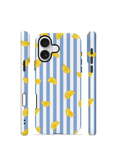 Apple iPhone Uyumlu 17 Vorian Çift Katmanlı Magsafe Kılıf Lemon Confetti Blue