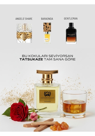 Tatsukaze Erkek Parfum Güçlü Kalıcı Rom Akoru, Vhisky Aroma, Amber, Odunsu Notalar Meyveli
