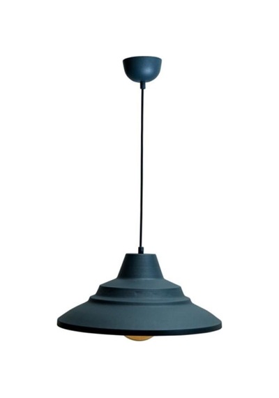 Rsylight Retro Metal Dekoratif Rustik Antrasit İçi Antrasit Tekli Sarkıt Avize Çap 45 Cm Beyaz