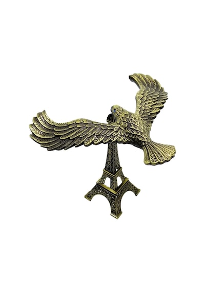Vintage Metal Dengeli Kartal Ve Eyfel Kulesi Bronz 12x10 Cm