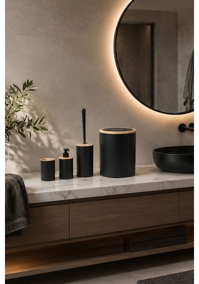 Decorev Banyo Seti Dc-6344 Vest 4prç Siyah Xx6 Siyah