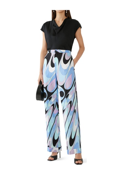 Pucci Şık Ipek Twill Pantolon Çok Renkli