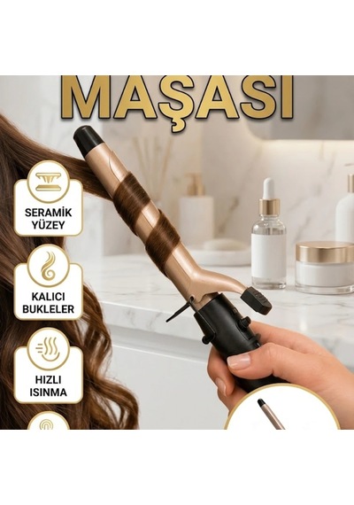 25 Mm Seramik Saç Maşası 230 C Ayarlanabilir Kalın Bukle