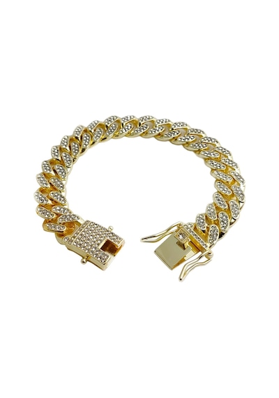 Chavin 12 Mm. Kalın Taşlı Gold Alloy Bayan Bileklik Er02Sr Çok Renkli