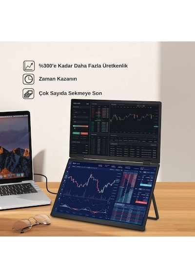 Ultrax 16" Çift Ekran 2.5k Qhd Ips İkili Taşınabilir Monitör