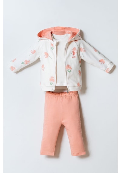 U.s. Polo Assn. Kız Bebek Beyaz 3lü Takım 5274-50110 Beyaz