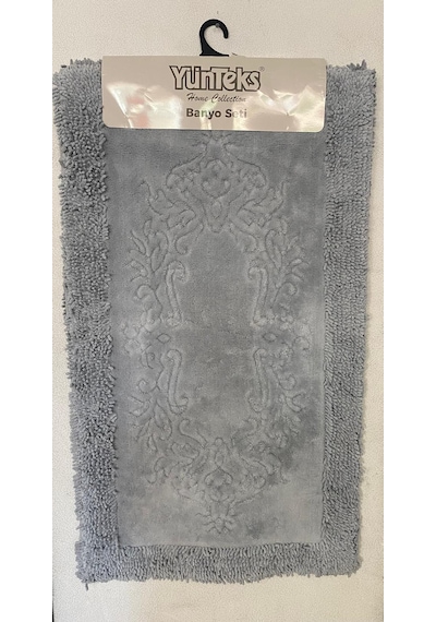 Pamuk Makarna Tufting 2'li Klozet Takımı , Banyo Seti , Damask, G