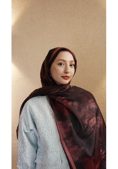Mirsoy Scarf Safir Etnik Desen Şal A.Kiremit