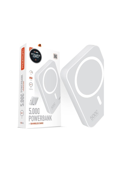 Powerway Txm5 5.000 Mah 15w Magsafe Kablosuz Hızlı Şarjlı Standlı Powerbank Beyaz
