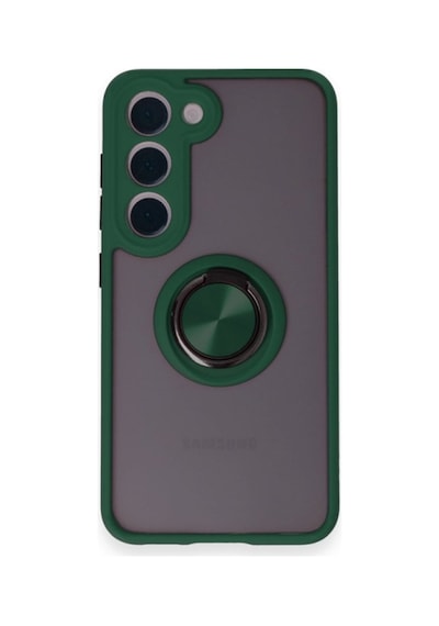 Samsung Galaxy Uyumlu M15 Kılıf Montreal Yüzüklü Silikon Kapak - Yeşil Bz8683140772673