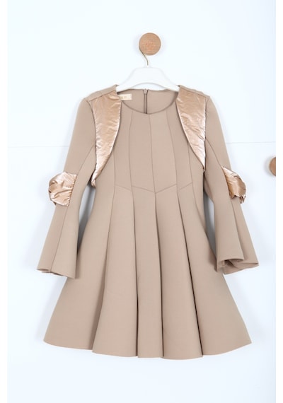 Xo Kids Kız Çocuk Elbise 3-7 Yaş 12305 Kahverengi