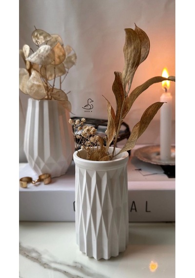 Geometrik Desenli Vazo Set 3 Lü 12 Cm Çok Renkli