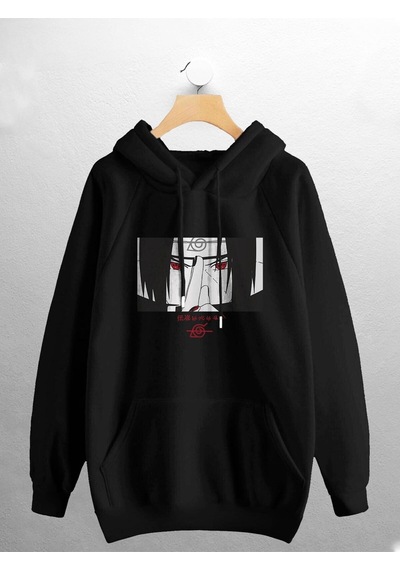 Macklin Unisex Kadın Erkek Uchiha Itachı Anime Karakter Baskılı Sweatshirt Siyah Mck0911 Siyah