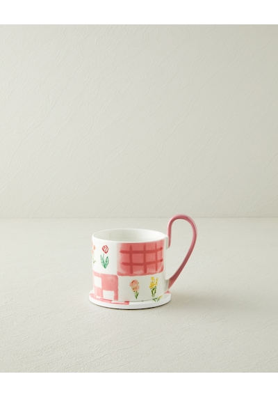 English Home Pelia New Bone China Bardak Altlıklı Kupa 380 Ml Pembe Pembe