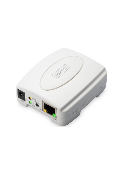 Digitus 1 Port Fast Ethernet Print Server, 1 X Usb 2.0 Port, 1 X Rj45&lt Br&gt Digitus Usb Print Server, 1-port 1x Rj45, 1x Usb A, Usb 2.0-35163