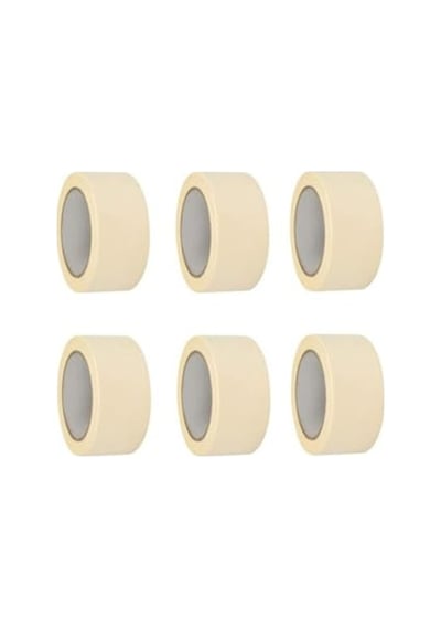 6 Adet 48mm X 25m Boya Ve Maskeleme Bandı, Kağıt Bant Seti