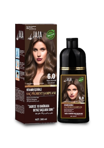 Jaja Vitamin İçerikli Saç Pigment Şampuanı Unisex 300 Ml 6.0 Koyu Kumral Tüm Saçlar Tüm Saç Tipleri