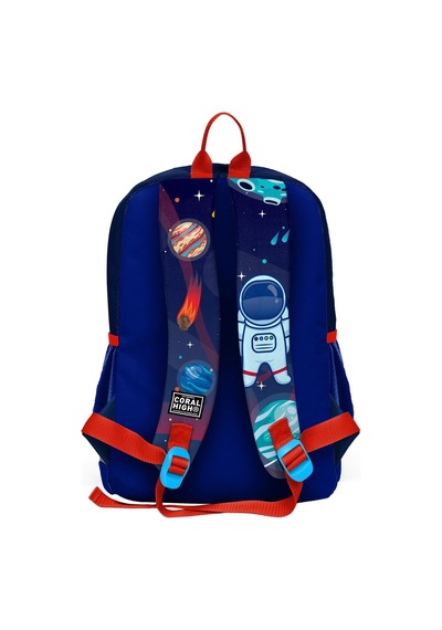 Coral High Kids Saks Mavi Astronot Desenli Dört Bölmeli Okul Sırt Çantası 23724