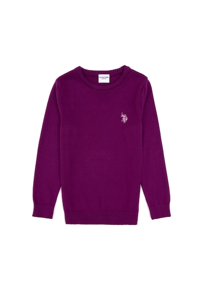 U.S. Polo Assn. Kız Çocuk Menekşe Bisiklet Yaka Basic Kazak 50316808-VR037