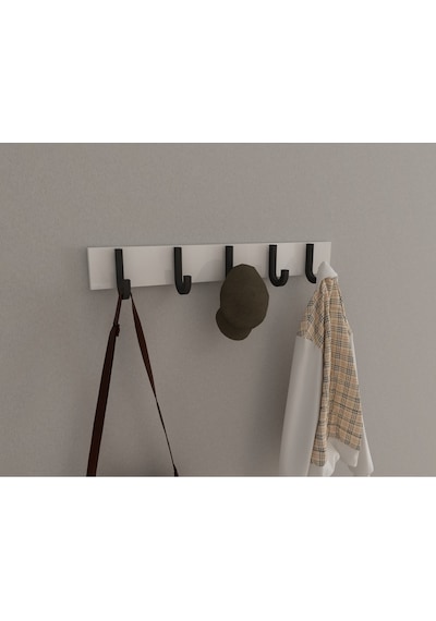 Hepsi3boyutlu Modern Duvar & Kapı Baston Askılık - 5 Adet Siyah J Askılık - Model No : 6 Siyah