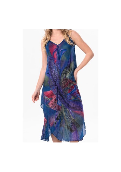 Eliş Şile Bezi Askılı Vual Afrodit Midi Boy Yazlık Elbise Saks 6209 - Kadın Saks Mavisi Eliş Şile Bezi Askılı Vual Afrodit Midi Boy Yazlık Elbise Saks 6209 - Kadın Saks Mavisi