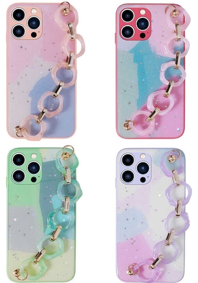 Apple Uyumlu iPhone 12 Pro Max Simli Desenli El Askılı Tutacaklı Zore Elsa Silikon Kapak