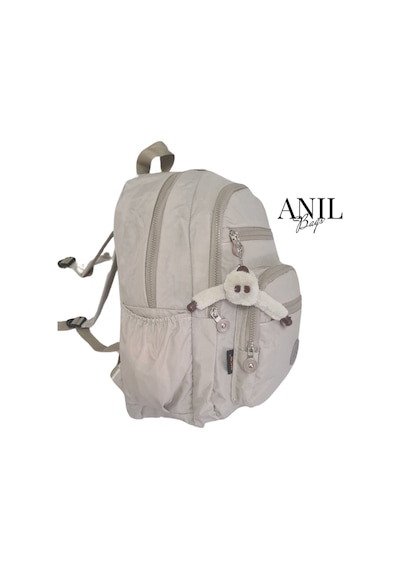 Anılbags Krinkıl Kumaş Suya Dayanıklı Klinkır Sırt Çantası/laptop Bej