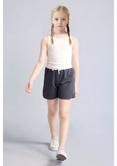 Defacto Sweatshirt Kumaşı Şort Kız Çocuk G9070a826hsgr164 Gri-gr164