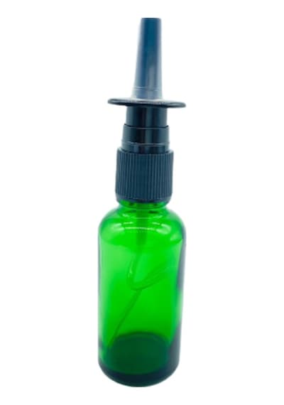 50Ml Cam Yeşil Burun Sprey Başlık Beyaz