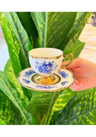 6 Kişilik Vintage Elisabeth Kahve Fincanı-7799 Çok Renkli