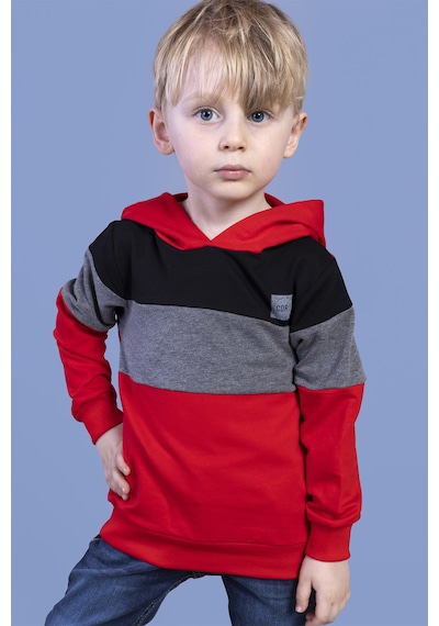 Toontoy Kids Toontoy Erkek Çocuk Kapüşonlu Garni Detaylı Sweatshirt Kırmızı