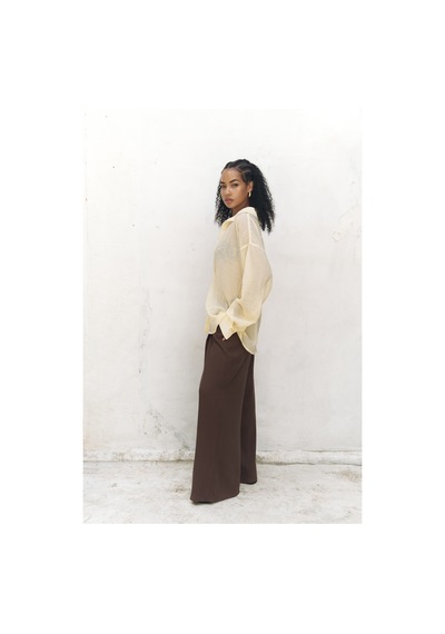 Mai Collection Mai Studios Co. Syaritta Oversize Sarı Transparan Gömlek sarı