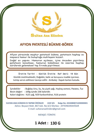 Afyon Patatesli Bükme-börek 6'lı Paket