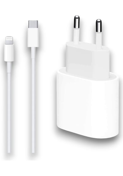 Usb C Güç Adaptörü + Lightning Şarj Kablosu Seti Apple Uyumlu iPhone & iPad Pd Hızlı 1 Metre Kablo 13 Pro