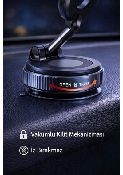 360 Ayarlanabilir Vakumlu Manyetik Telefon Tutucu Güçlü Mıknatıs, İz Bırakmaz Tasarım Çok Renkli