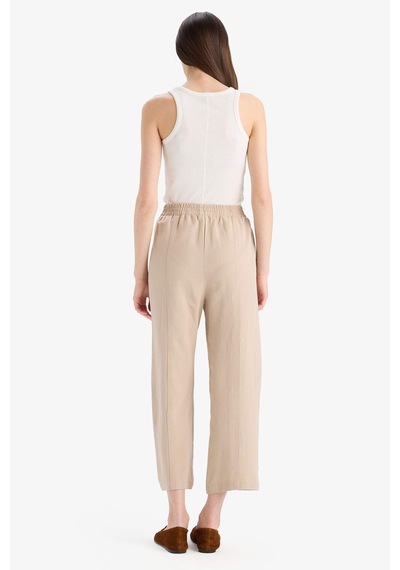 DeFacto Keten Karışımlı Basic Düz Kısa Paça Harem Pantolon B7506AX25SPBG773
