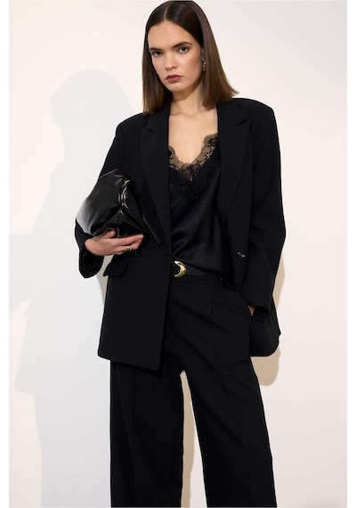 Defacto Oversize Blazer Ceket G9099ax26spbk81 Siyah-bk81