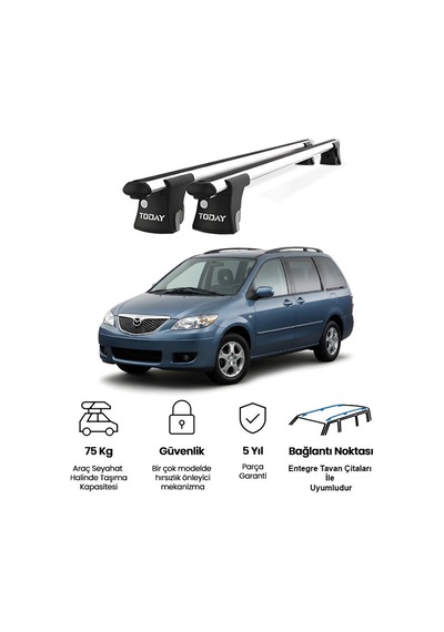 Trio-ı Mazda Mpv 2000-2004 Uyumlu Kilitli Ara Atkı 135cm Port Bagaj Tavan Barı
