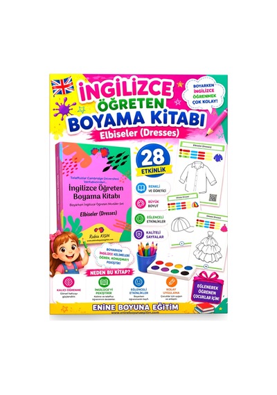 İngilizce Öğreten Boyama Kitabı (Elbiseler)